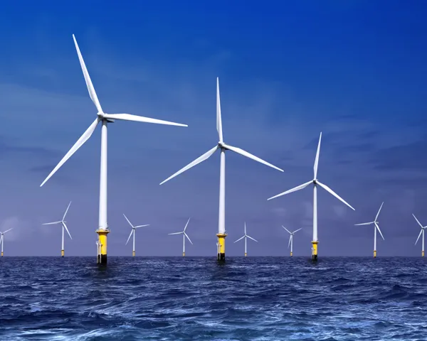 Bilde av vindkraftverk offshore