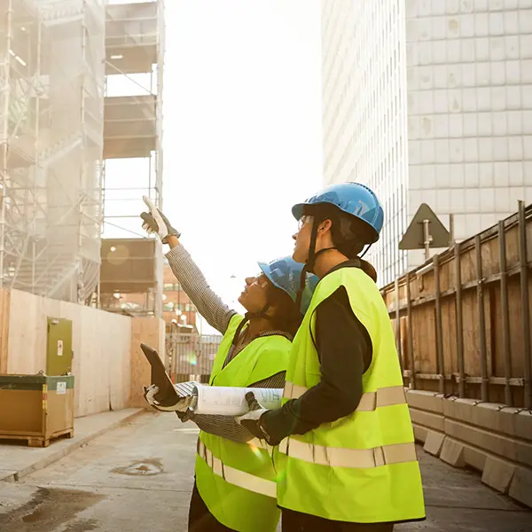 To personer på befaring