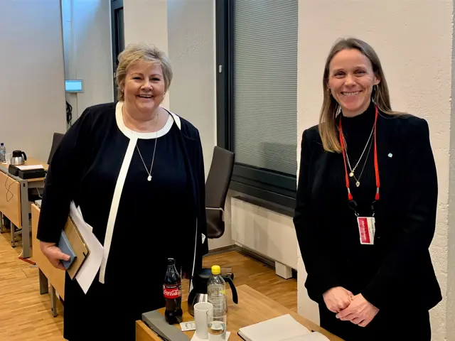 Erna Solberg og Lise Lyngsnes Randeberg