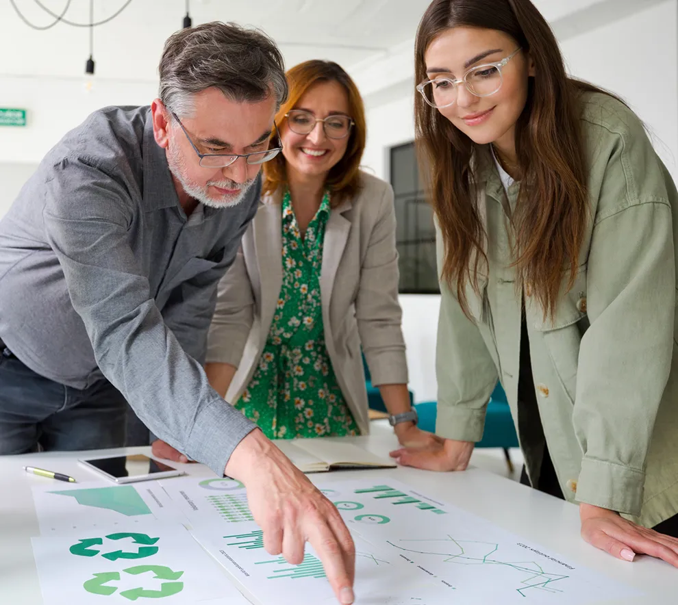 Team jobber med bærekraftsstrategi og organisasjonsutvikling