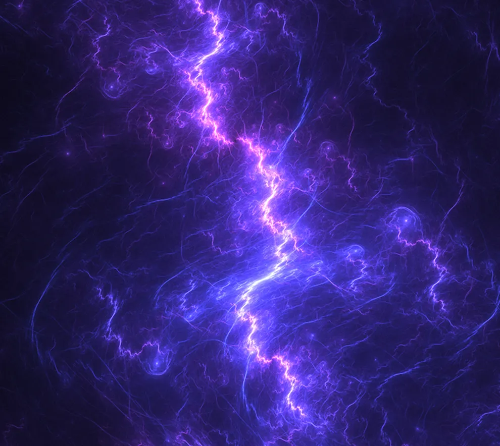 Illustrasjon av fusjon - blått lyn