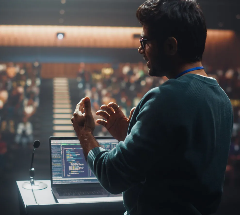 Person som holder presentasjon