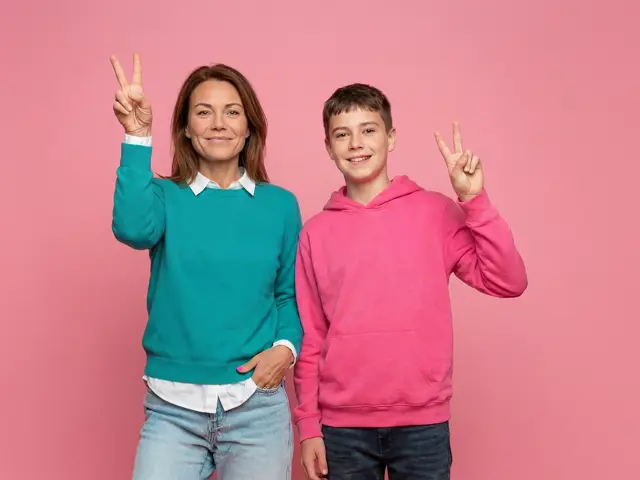 blid dame og blid gutt